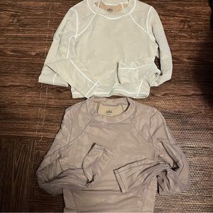 Alo yoga lot of 2 mesh tops shirts long sleeve xs
